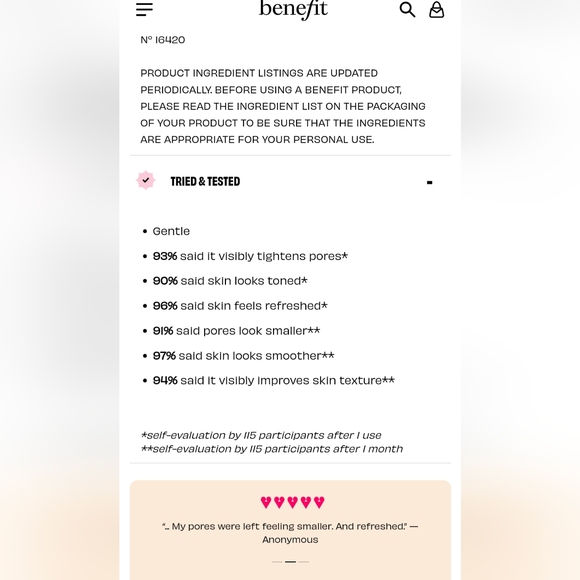 BENEFIT COSMETICS The POREfessional Tight ’n Toned Pore-Refining AHA+PHA Toner - Picture 4 of 15